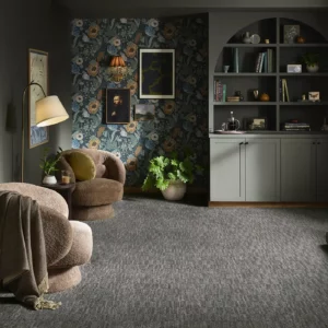 carpet-gallery-img (9) Dark gray Shaw Floors carpet in sitting room | Stevens Floor Coverings