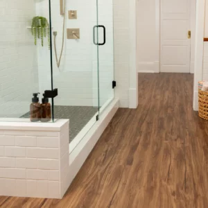 Luxury Vinyl tile shower | Stevens Floor Coverings